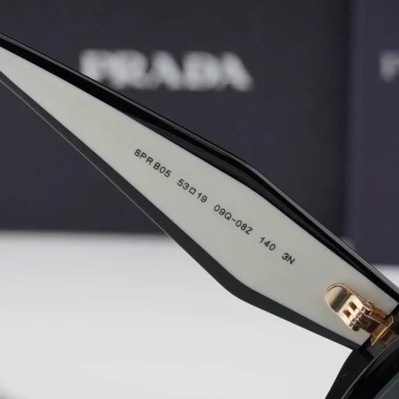 Prada PRB05S 09Q08Z Rectangle Sunglasses – Black\Dark Grey - Picture 7 of 10
